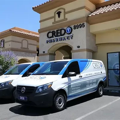 Credo Pharmacy Building and delivery vans located in Las Vegas, NV